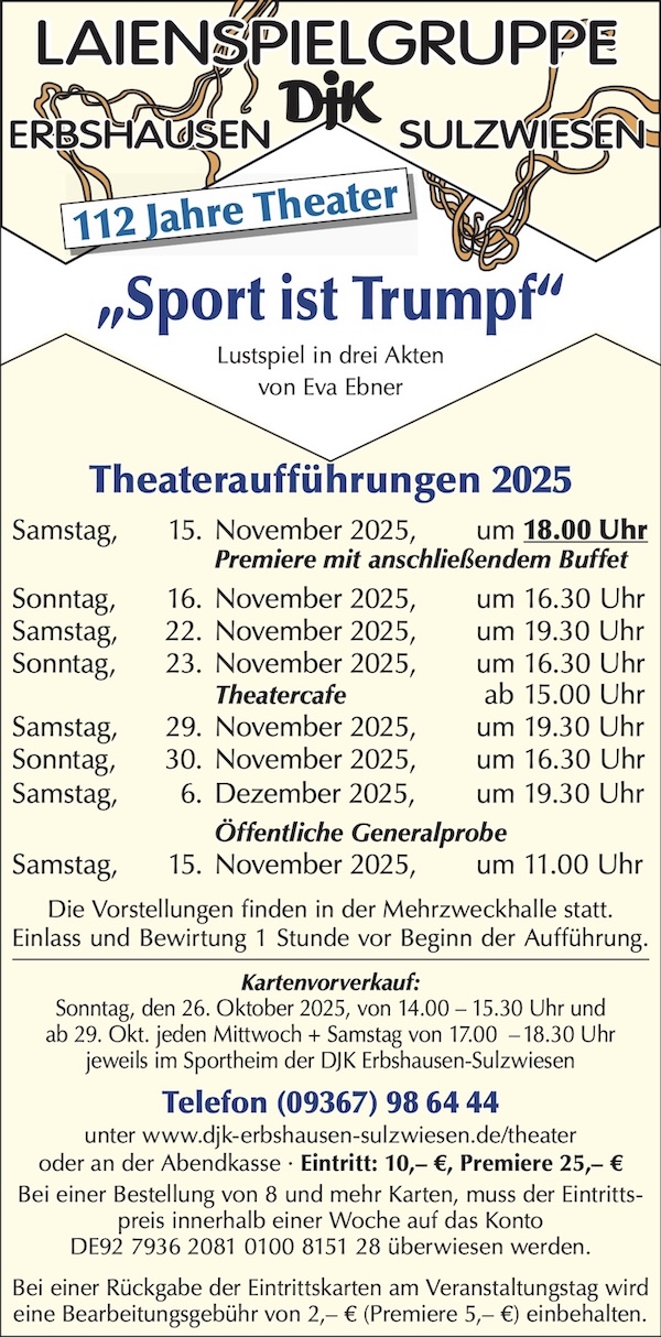 theaterprogramm erbshausen 2025